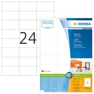 HERMA Universal Etiketten PREMIUM 70 x 37 mm weiß 4.800 Etiketten