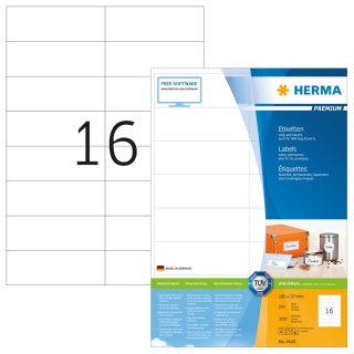 HERMA Universal Etiketten PREMIUM 105 x 37 mm weiß 3.200 Etiketten