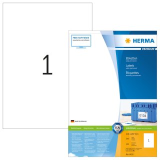 HERMA Universal Etiketten PREMIUM 210 x 297 mm weiß 200 Etiketten