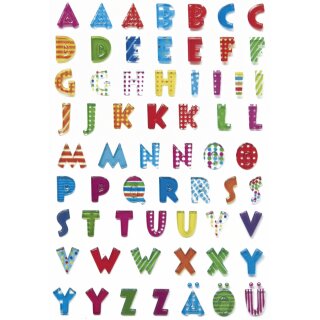 HERMA Buchstaben Sticker MAGIC A-Z Stone geprägt 1 Blatt à 64 Sticker