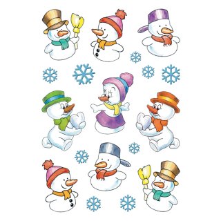 HERMA Weihnachts Sticker DECOR "Schneemänner" 3 Blatt à 18 Sticker