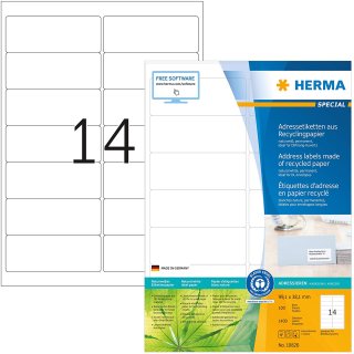 HERMA Universal Etiketten Recycling 99,1 x 38,1 mm 1.400 Etiketten