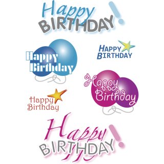 HERMA Sticker DECOR "Happy Birthday" 3 Blatt à 6 Sticker