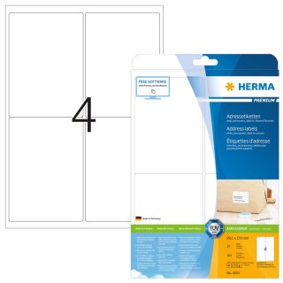HERMA Universal Etiketten PREMIUM 99,1 x 139 mm weiß 100 Etiketten