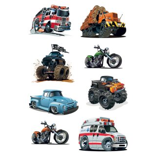 HERMA Sticker DECOR "American Cars" 3 Blatt à 8 Sticker