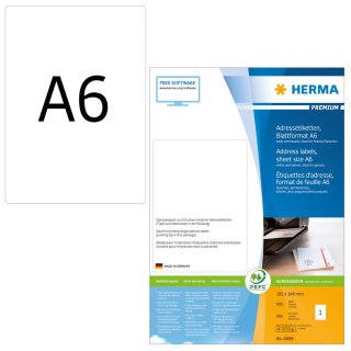 HERMA PREMIUM Universal Etiketten 105 x 148 mm weiß 800 Etiketten