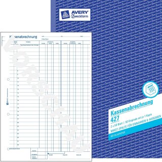 AVERY Zweckform Formularbuch "Kassenabrechnung mit MwSt" DIN A4 2 x 50 Blatt
