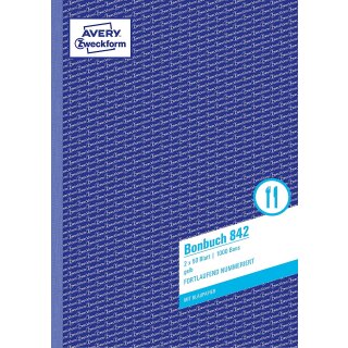 AVERY Zweckform Formularbuch "Bonbuch" DIN A4 gelb 2 x 50 Blatt