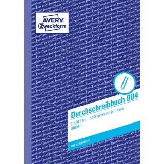 AVERY Zweckform Formularbuch "Durchschreibbuch" DIN A5 liniert 2 x 50 Blatt