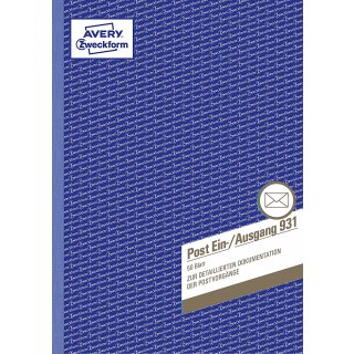 AVERY Zweckform Formularbuch "Posteingangs- / Ausgangsbuch" A4 50 Blatt