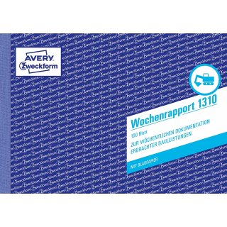 AVERY Zweckform Formularbuch "Wochenrapport" DIN A5 quer 100 Blatt