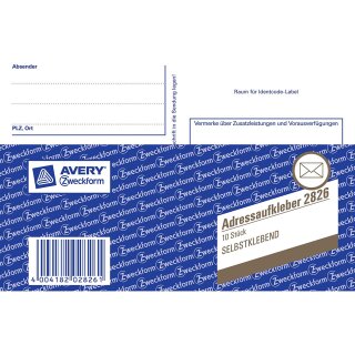 AVERY Zweckform Vordruck "Adressaufkleber" A6 quer 10 Blatt