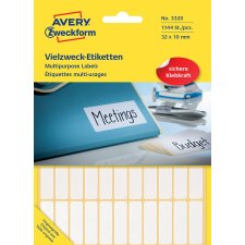 AVERY Zweckform Vielzweck Etiketten 32 x 10 mm weiß...