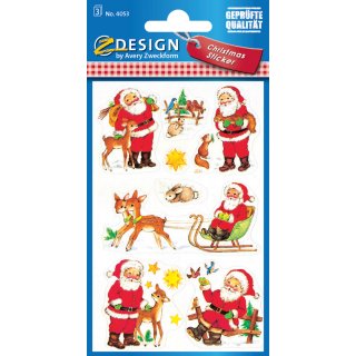 AVERY Zweckform ZDesign Weihnachts Sticker "Weihnachtsmann" 3 Blatt à 8 Sticker