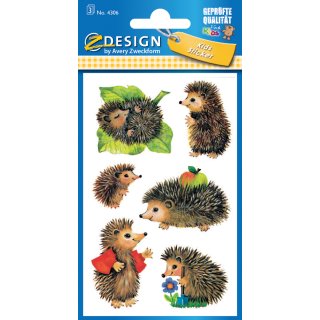 AVERY Zweckform ZDesign Sticker KIDS "Igel" 3 Blatt à 6 Sticker