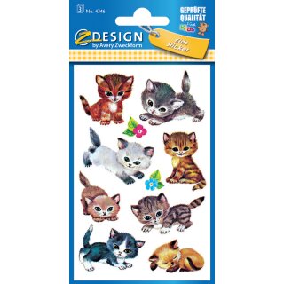 AVERY Zweckform ZDesign Sticker KIDS "Katzen" 3 Blatt à 8 Sticker