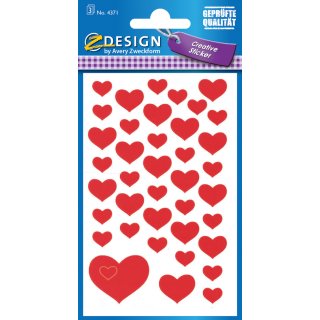 AVERY Zweckform Z Design Sticker CREATIVE "Herzen" 3 Blatt à 39 Sticker