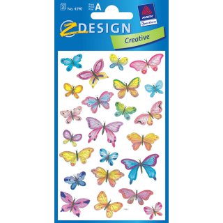 AVERY Zweckform Z Design Sticker "Schmetterlinge" 3 Blatt à 23 Sticker