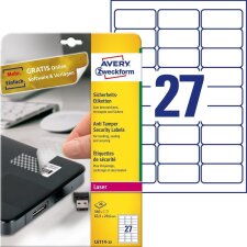 AVERY Zweckform Sicherheitsetiketten 63,5 x 29,6 mm 540...