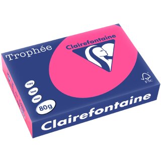 Clairefontaine Multifunktionspapier Trophée A4 80 g/qm neonrosa 500 Blatt