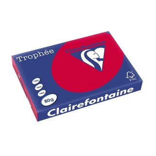 Clairefontaine Multifunktionspapier Trophée A3 80 g/qm kirschrot 500 Blatt