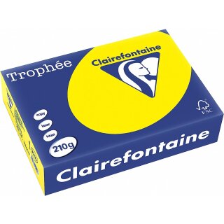 Clairefontaine Multifunktionspapier Trophée A4 210 g/qm kanariengelb 250 Blatt