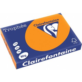Clairefontaine Multifunktionspapier Trophée A3 80 g/qm neonorange 500 Blatt