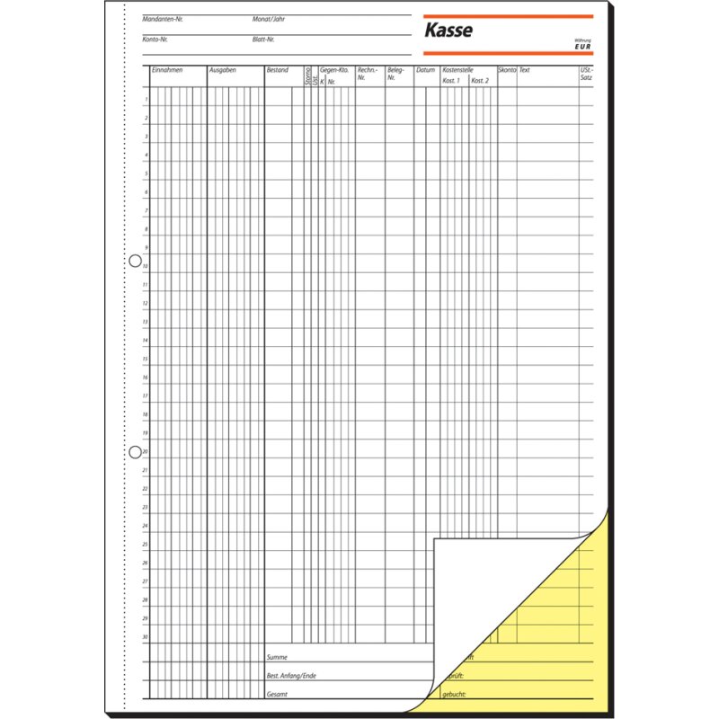 Produktbild von 2x Zweckform Kassenbuch 426 – Mit Steuerschiene, EDV-Blaupapier, 100 Blatt A4, Made In Germany