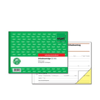 sigel Formularbuch "Urlaubsantrag" A5 quer selbstdurchschreibend 2 x 40 Blatt