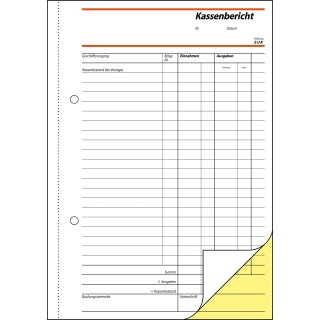 sigel Formularbuch "Kassenbericht/Bestandsrechnung" selbstdurchschreibend A5 2 x 40 Blatt