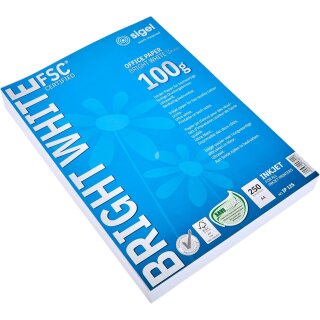 sigel Inkjet Papier "Bright White" DIN A4 100 g/qm ultraweiß 250 Blatt
