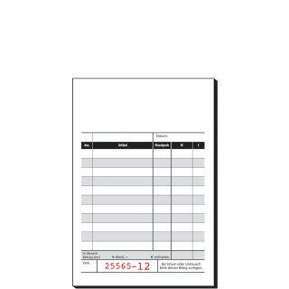 sigel Formularbuch "Kassenblock" 100 x 158 mm Blaupapier 2 x 50 Blatt