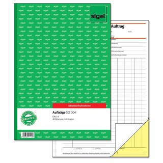 sigel Formularbuch "Auftrag" DIN A4 selbstdurchschreibend 2 x 40 Blatt