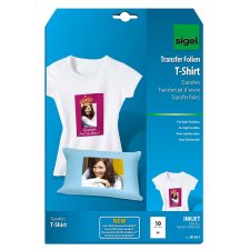 sigel T-Shirt Inkjet Transfer Folien für helle Textilien DIN A4 10 Blatt