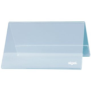 sigel Tischaufsteller Hartplastik 95 x 42 mm Dachform glasklar 10 Stück