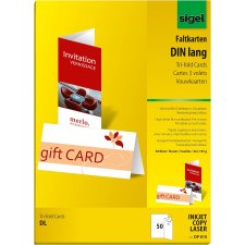 sigel PC Faltkarten DIN Lang (A4) 185 g/qm hochweiß