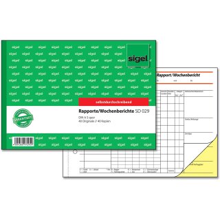 sigel Formularbuch "Rapport/Wochenbericht" A5 quer SD 2 x 40 Blatt