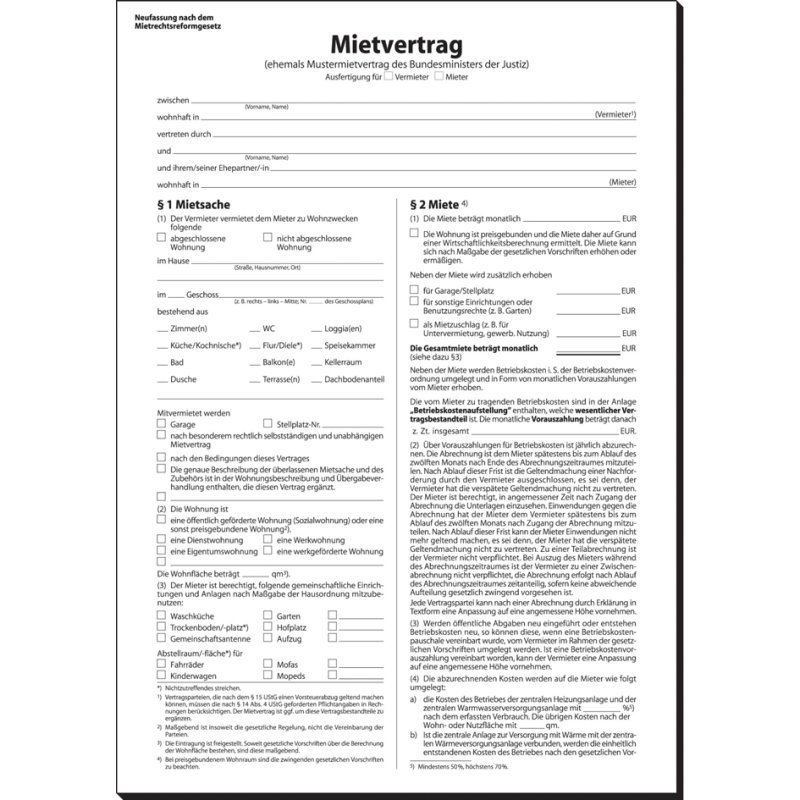 Muster-Mietvertrag 6Seiti Mv469 A4 Lt Bundesministe Der Justiz 25St 