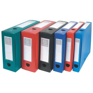 EXACOMPTA Archivbox mit Druckknopf PP 80 mm rot