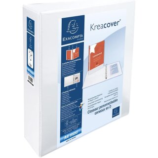 EXACOMPTA Präsentations Ringbuch A4 Maxi weiß 2D Ring Rückenbreite: 90 mm