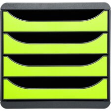 EXACOMPTA Schubladenbox BIG BOX 4 Schübe lemongrün