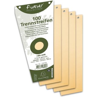 EXACOMPTA Trennstreifen trapezförmig Karton 240 x 105 mm chamois 100 Stück