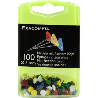 EXACOMPTA Pinnwand Nadeln farbig sortiert 100 Stück