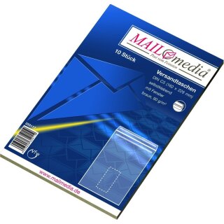 MAILmedia Versandtasche Natron braun C5 mit Fenster 10 Versandtaschen