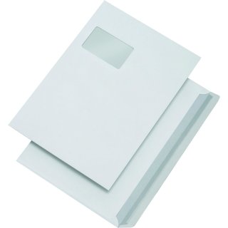MAILmedia Versandtasche C4 haftklebend mit Fenster weiß 500 Versandtaschen