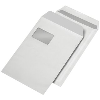 MAILmedia Versandtaschen C4 selbstklebend mit Fenster weiß 250 Versandtaschen