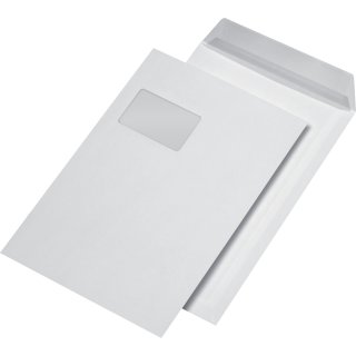 SECURITEX Versandtasche C4 weiß mit Fenster 130 g/qm 100 Versandtaschen