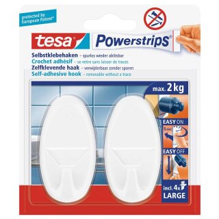 tesa Powerstrips Haken LARGE Oval weiss 2 Haken