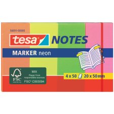 tesa Marker Notes Haftmarker Neonfarben 50 x 20 mm 4...