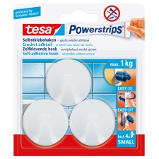 tesa Powerstrips Haken SMALL Rund weiß
